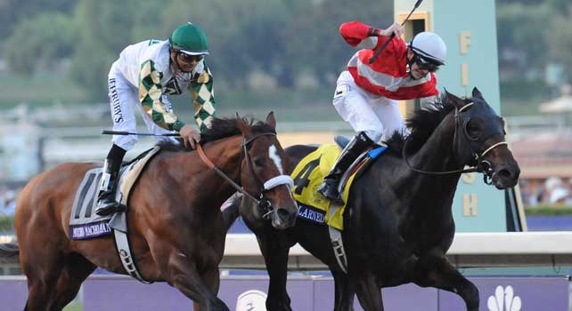 FORT LARNED, ridden by Brian Hernandez Jr. and trained by Ian Wilkes, wins the Breeders' Cup Classic at Santa Anita Park in Arcadia, California on November 3, 2012.