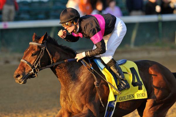 November 27, 2010: Kathmanblu with Julien Leparoux up wins the G2 Golden Rod Stakes for two year old fillies at Churchill Downs in Louisville, Kentucky. 