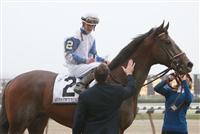 04 03 2010: Warrior's Reward and Julien Leparoux gut it out against Musket Man in the 7 furlong Grade I Carter Handicap, at Aqueduct Racetrack, Jamaica, NY. Trained by Ian Wilkes. Owned by A. Steven Miles.