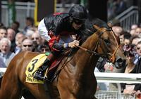 Lilbourne Lad with Richard Hughes atop wins the Group 2 Railway Stakes at Curragh Racecourse