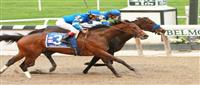 26 09 2009: 2-time champion Indian Blessing (inside)with John Velazquez aboard, wins a hard fought battle in the 15th running of the Grade II Gallant Bloomat 6 1/2 furlongs at Belmont Park, Elmont, NY