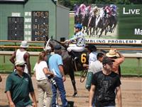 September 15, 2009: Touchdown Jesus on the track after finishing 2nd in the 4th race at Louisiana Downs.