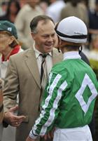 Trainer Ian Wilkes after Capt. Candyman Can won the Hutcheson under Julien Leparoux