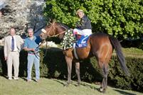 Papa Clem and trainer Gary Stute in the winner's circle of the 2009 Arkansas Derby