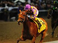 05 November 2010: Awesome Feather and Jeffrey Sanchez win the Grey Goose Breeders' Cup Juvenille Fillies at Churchill Downs, Louisville, KY.