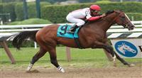 Currency Swap with Rajiv MAragh win race 3, a $54,000 Maiden Special Weight for 2 year olds, 6 1/2 furlongs at Saratoga Racetrack. Trainer Teresa Pompay. Owner Klaravich Stables and William Lawrence. 