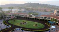 29 August 2009: Del Mar Thoroughbred Club. Morning fog over the paddock at Del Mar Race Track, Del Mar, CA 