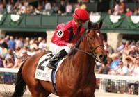02 April 2010. Nordic Truce and Julien Leparoux after winning the 22nd running of the Transylvania (GRIII), at Keeneland racecourse.
