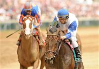 Warrior's Reward captures an allowance race on Oaks Day