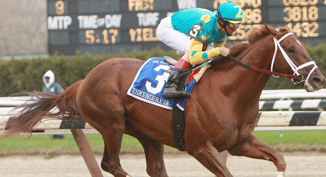 Eskendereya romps home in the 2010 Wood Memorial by 9 3/4 lengths
