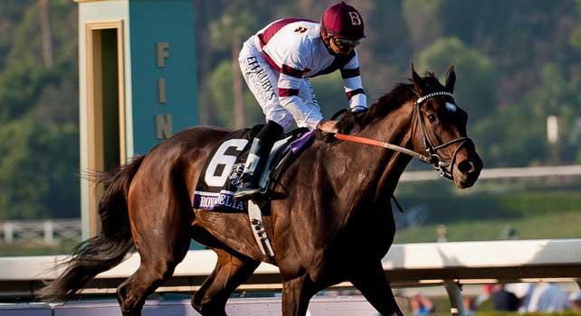 ROYAL DELTA, ridden by Mike Smith and trained by Bill Mott, wins the Breeders' Cup Ladies' Classic at Santa Anita Park in Arcadia, California on November 2, 2012.