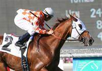 Presious Passion and Elvis Trujillo wire the field to win the Clement L. Hirsch Turf Championship (GI)