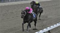 09 May 09: Charitable Man, ridden by Alan Garcia, wins the 56th running of the grade 2 Peter Pan Stakes for three year olds at Belmont Park in Elmont, New York.