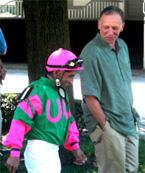 Trainer Gary P Gullo along side jockey Jorge Chavez.