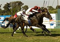 Victor's Cry wins the 2010 Shoemaker Mile over Karelian